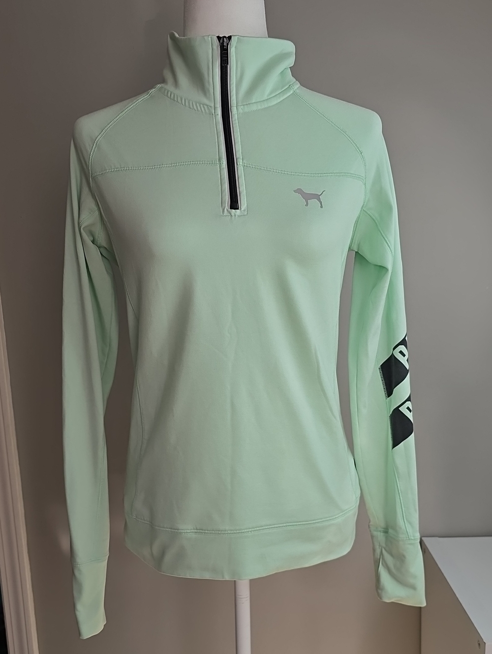 PINK Victoria's Secret Mint Green Quarter-Zip Pullover